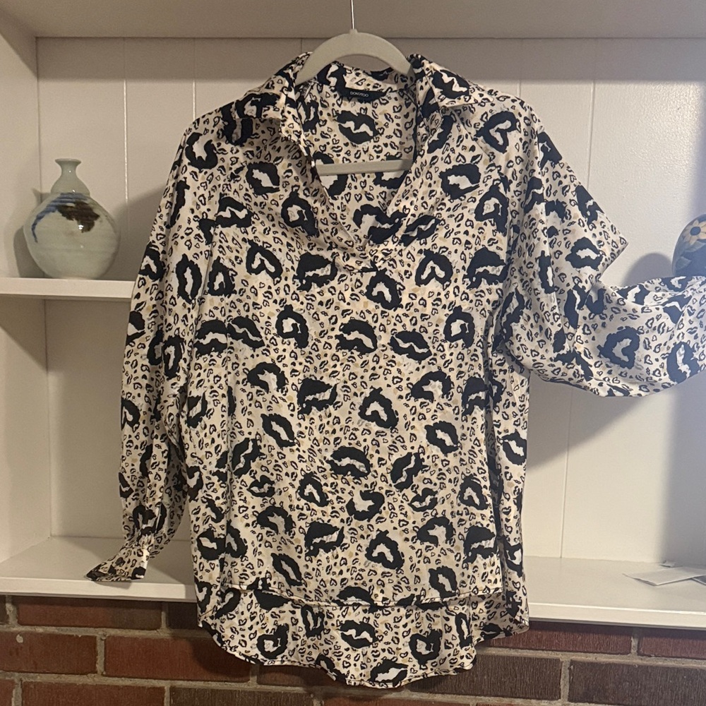 Chic Leopard Print Women's Blouse